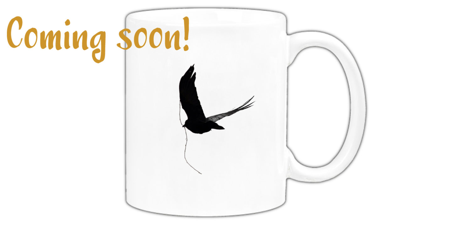 Fliegende Krähe mit Stock #0257 (Trinkbecher) | Flying Crow with Stick #0257 (Mug) Coming soon!